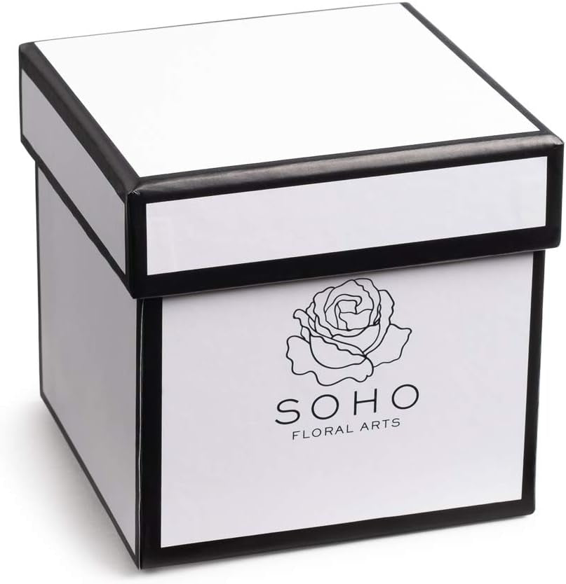 | Roses in a Box | Real Roses Last a Year or More (White Square 4Ct, Radiant Pink)