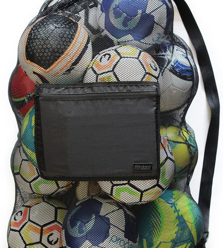 Extra Large Heavy Duty Mesh Bag. Best for Soccer Ball, Water Sports, Beach Cloth, Swimming Gears. Adjustable Shoulder Strap. Secure Side Pocket