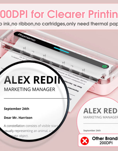 Load image into Gallery viewer, Small Mobile Printer M832 53-216Mm Thermal Paper Printer Inkless Thermal Printer PC &amp; Phone for Travel Home Mobile Office Study
