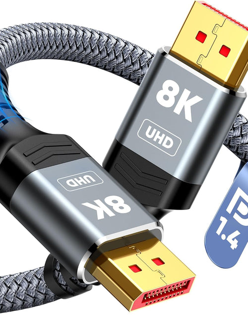 Load image into Gallery viewer, 8K 4K Displayport Cable, 6.6FT DP Cable 1.4 [VESA Certified,32.4Gbps,8K@60Hz,4K@144Hz,2K@240Hz/165Hz/144Hz], Bradied High Speed Display Port Cable for Gaming Monitor, Hdr/Hdcp/Freesync/G-Sync
