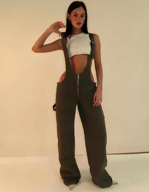 Load image into Gallery viewer, Y2K Zipper Denim Overalls with Pockets Fashion Loose Suspender Jumpsuit Streetwear Jeans Pants Womens Clothing
