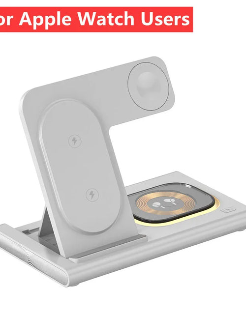 Load image into Gallery viewer, 3 in 1 30W Foldable Fast Charging Dock Station for Iphone 15 14 13 12 Pro Max Apple Watch 8 7 6 Airpods Watch Wireless Charger
