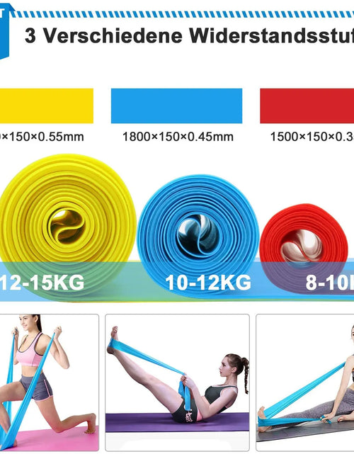 Load image into Gallery viewer, Elastic Fitness Bands 3Pcs Resistance Bands Elastic Fitness Tapes Yoga Pilates Crossfit Stretching Muscular Work Out Equipment

