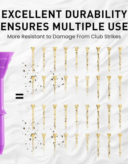 Load image into Gallery viewer, Golf Tees Plastic 3 1/4 Inch Upgrade Unbreakable Bulk Value 30/50 Pack Reduce Friction Side Spin Durable Stable 83Mm Long Tee for Golfer Practice
