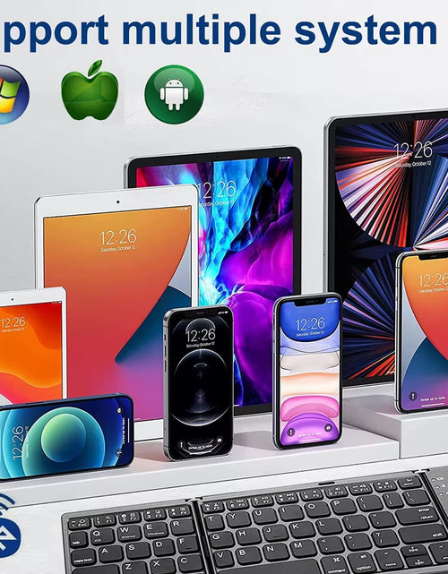 Load image into Gallery viewer, Portable Foldable Folding Keyboard Mini Wireless Bluetooth Keyboard Touchpad Keyboard for Windows Android IOS Tablet Ipad Phone
