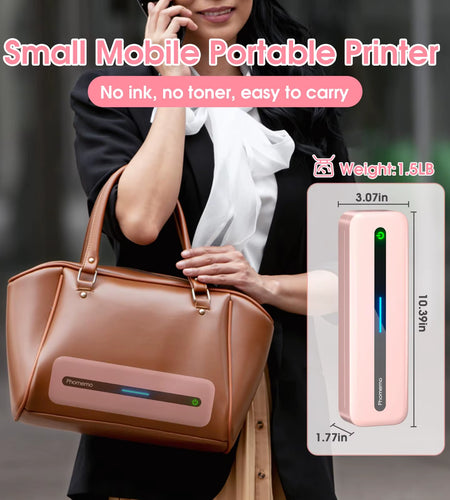 Small Mobile Printer M832 53-216Mm Thermal Paper Printer Inkless Thermal Printer PC & Phone for Travel Home Mobile Office Study