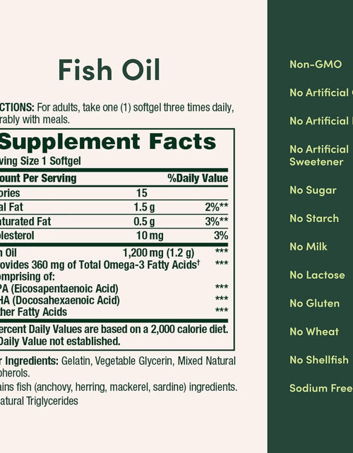 Load image into Gallery viewer, Fish Oil by , Dietary Supplement, Omega-3, Supports Heart Health, 1200 Mg, 200 Rapid Release Softgels
