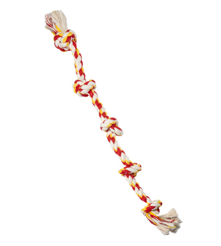 Flossy Chews Cottonblend 5 Knot Tug Rope Dog Toy Extra Large 36", Assorted Colors