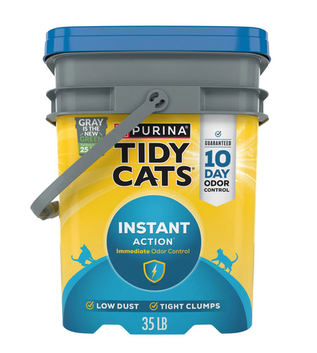 Purina  Instant Action Clumping Cat Litter, Natural, Low Dust, Odor Control, 35 Lb. Pail