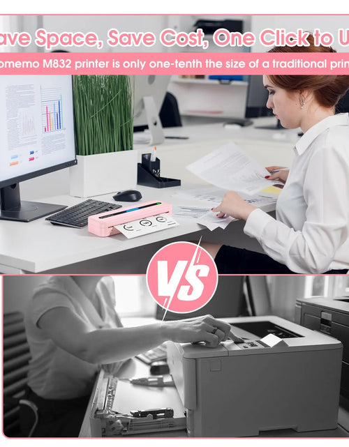Load image into Gallery viewer, Small Mobile Printer M832 53-216Mm Thermal Paper Printer Inkless Thermal Printer PC &amp; Phone for Travel Home Mobile Office Study
