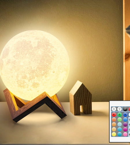 Moonlight Night Light for Kids Adults, 4Inch/3D Printing Moon Lamp Night Lamp for Bedroom Decor, 16 Color Moon Decor for Kids Bedroom Decor