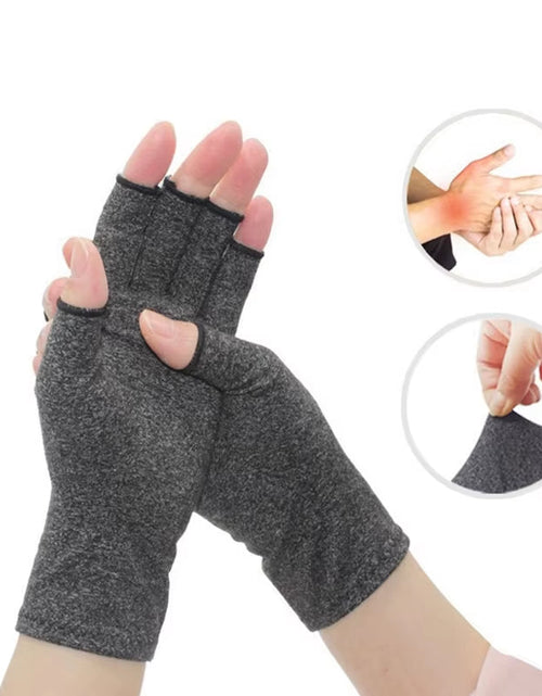 Load image into Gallery viewer, Compression Arthritis Gloves Wrist Support Therapy Wristband Half Finger Compression Gloves Joint Pain Relief Cycling Gloves
