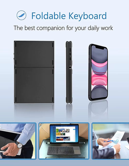 Load image into Gallery viewer, Portable Foldable Folding Keyboard Mini Wireless Bluetooth Keyboard Touchpad Keyboard for Windows Android IOS Tablet Ipad Phone
