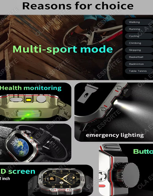Load image into Gallery viewer, Original Men Smartwatch Flashlight Bluetooth Call Fitness Clock IP68 Waterproof Sports Men for Android IOS Smart Watch 2025 New

