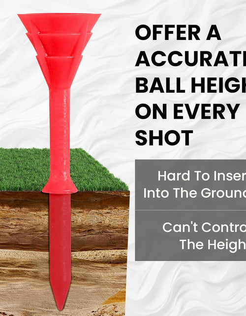 Load image into Gallery viewer, Golf Tees Plastic 3 1/4 Inch Upgrade Unbreakable Bulk Value 30/50 Pack Reduce Friction Side Spin Durable Stable 83Mm Long Tee for Golfer Practice
