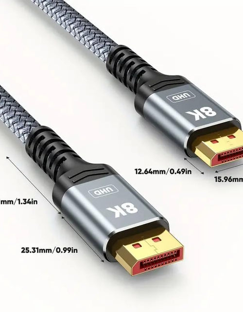 Load image into Gallery viewer, 8K 4K Displayport Cable, 6.6FT DP Cable 1.4 [VESA Certified,32.4Gbps,8K@60Hz,4K@144Hz,2K@240Hz/165Hz/144Hz], Bradied High Speed Display Port Cable for Gaming Monitor, Hdr/Hdcp/Freesync/G-Sync
